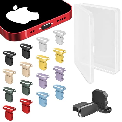 Empire 18 Stück Set iPhone Staubstecker - Premium iPhone Ladebuchse Stecker Set mit Staubstecker Halter - Lightning Port Stecker Kompatibel mit iPhone Staubstecker Multicolor von EMPIRE TRADING & COMMERCE