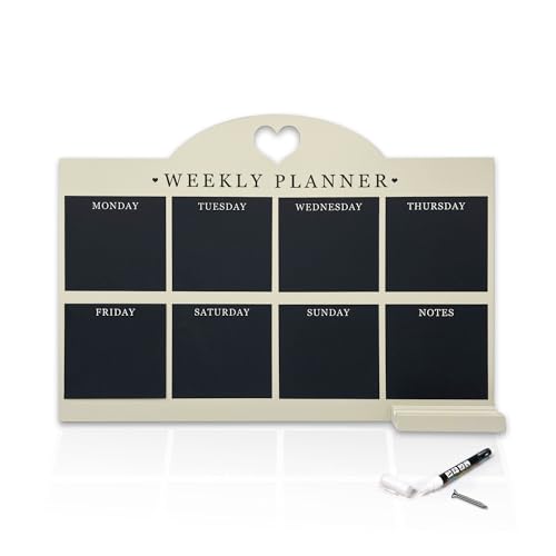 Empire Weekly Planner and Menu Board for Kitchen, Work Planner Blackboard, Wall Mounted Daily Planner with Pen, to Do List, Dry Erase Meal Planner with White Cloth for Office & Home (Standard, Cream) Empire Weekly Planner and Menu Board for Kitchen, Work Planner Blackboard, Wall Mounted Daily Planner with Pen, to Do List, Dry Erase Meal Planner with White Cloth for Office & Home (Standard, Cream) von EMPIRE TRADING & COMMERCE