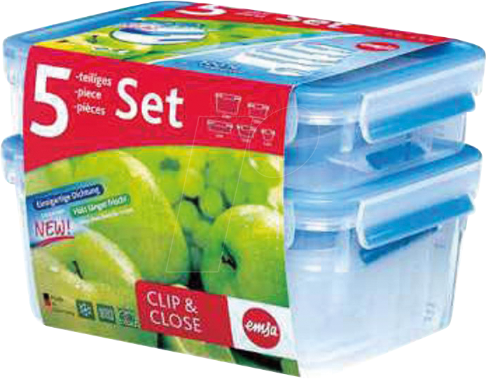 EMSA 508568 - EMSA Frischhaltedosen Set CLIP & CLOSE blau von EMSA
