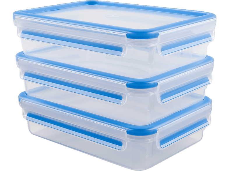 EMSA 515645 Clip&Close 3-tlg. Frischhaltedose Blau/Transparent von EMSA