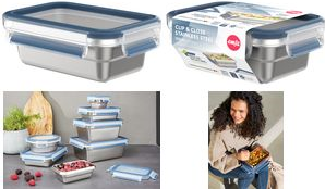 EMSA CLIP & CLOSE N1150600 Lebensmittelaufbewahrungsbehälter Rechteckig Box 2 l Edelstahl 1 Stück(e) (N1150600) von EMSA