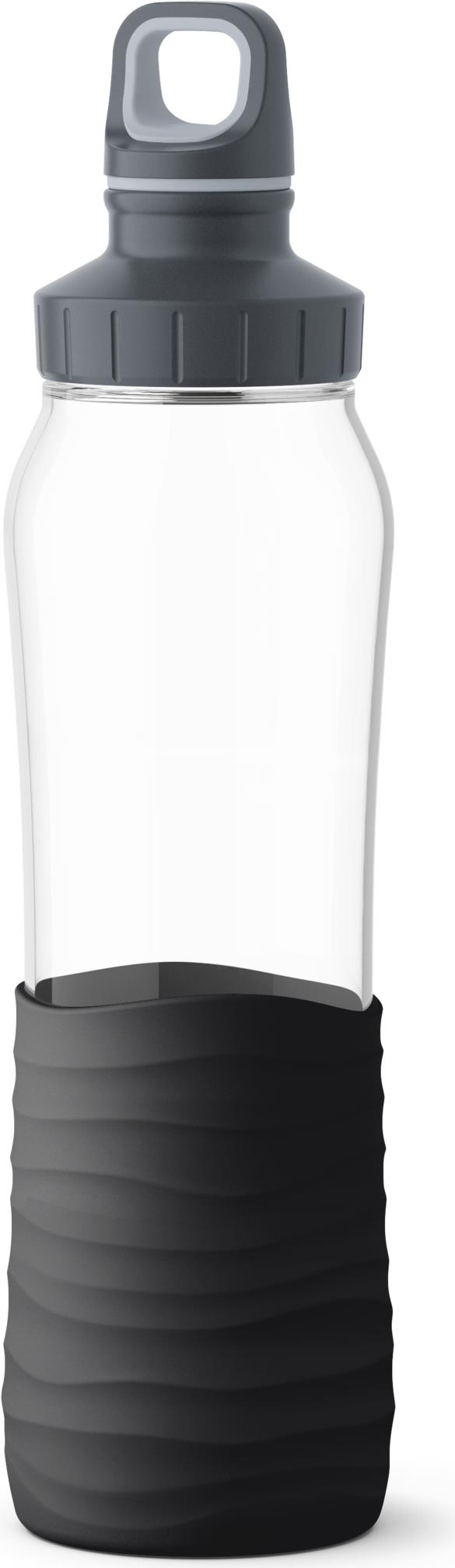 EMSA KW DRINK2GO GLASS N3100100 - 700 ml - Tägliche Nutzung - Schwarz - Transparent - Glas - Schraubdeckel - Polypropylen (PP) (N3100100) von EMSA