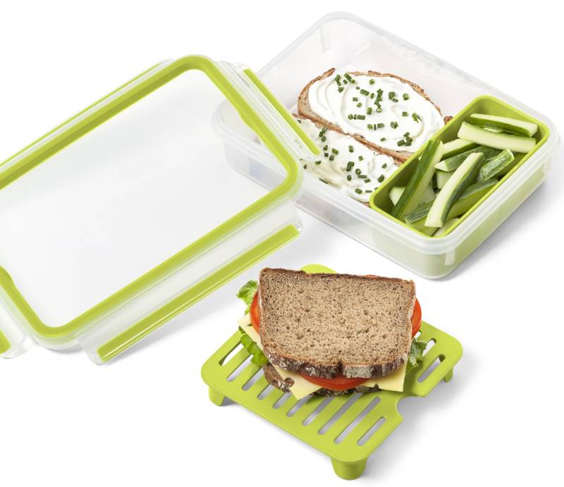 emsa Brunchbox CLIP & GO, 1,20 Liter, transparent / grün von EMSA