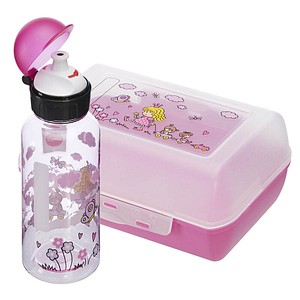 emsa Kinder Trinkflasche & Lunchbox Prinzessin transparent, 1 Set von EMSA