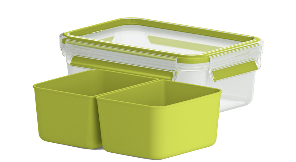 emsa Snackbox CLIP & GO, 0,55 Liter, transparent / grün von EMSA