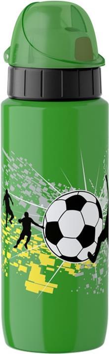 emsa TEENS Trinkflasche DRINK 2 GO, 0,6 L, Fußball Edelstahl / PP, lackiert, einwandig, kompakt und - 1 Stück (518366) von EMSA