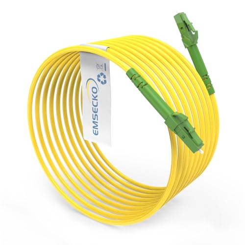 EMSECKO Glasfaser-Kabel LC/APC auf LC/APC OS2 Singlemode Simplex 9/125μm (10M) - Zuverlässige Übertragung über 10 Meter von EMSECKO