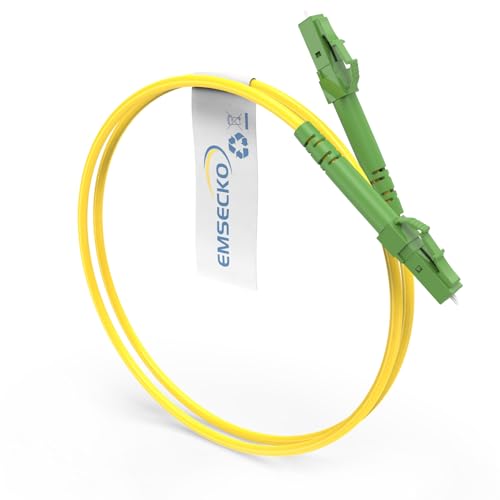 EMSECKO Glasfaser-Kabel LC/APC auf LC/APC OS2 Singlemode Simplex 9/125μm (1M) - FTTH Effiziente Datenübertragung über kurze Distanzen von EMSECKO