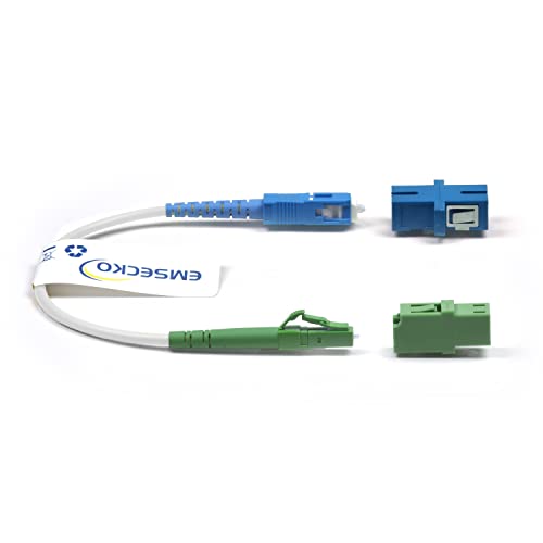 EMSECKO Glasfaserkabel LC/APC auf SC/UPC 20CM, FTTH LWL Patchkabel,9/125μm Singlemode Simplex OS2 Kabel (LC/APC-SC/UPC) von EMSECKO