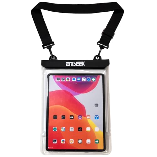 EMSEEK Schwimmende wasserdichte Tablet-Schutzhülle für iPad Pro, iPad Air, 33 cm (13 Zoll), MacBook Air, Galaxy Tab S9+, Surface Pro9 Tablet und Laptop bis zu 13 Zoll, perfekt für Pool und Strand von EMSEEK