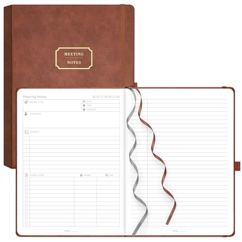 EMSHOI Meeting-Notizbuch, B5-320 Seiten, großer Tagebuch, Planer, To-Do-Liste, Notizblock, 100 g/m² dickes Papier, gebundenes Leder-Tagebuch für Damen und Herren, Geschäftsarbeit, 19 x 25 cm, EMSHOI Meeting-Notizbuch, B5-320 Seiten, großer Tagebuch, Planer, To-Do-Liste, Notizblock, 100 g/m² dickes Papier, gebundenes Leder-Tagebuch für Damen und Herren, Geschäftsarbeit, 19 x 25 cm, von EMSHOI