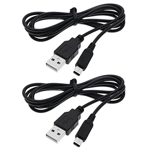 2 x USB-Ladekabel, Ersatz für Nintendo DSI/3DS/3DS XL/NEW 3DS/NEW 3DS XL/3DS LL USB-Ladekabel, Schwarz von EMSea