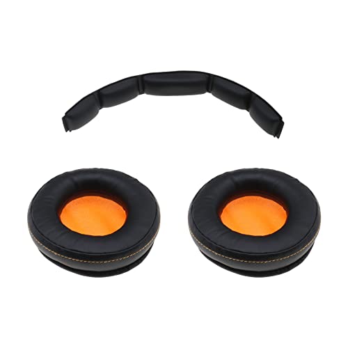 EMSea 1 Paar Ohrpolster 1 STÜCKE Stirnband Protein Leder Memory Foam Ersatz Ohrpolster Stirnband Kopfhörer Ersatzteile Kompatibel mit Siberia 800/840 Headset von EMSea