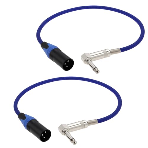 EMSea 2 St¨¹ck Rechtwinkliges 1/4 TS-auf-XLR-3-poliges Mikrofon-Audiokabel 22 AWG f¨¹r Mikrofon-Mixer-Instrumente (53 cm) von EMSea