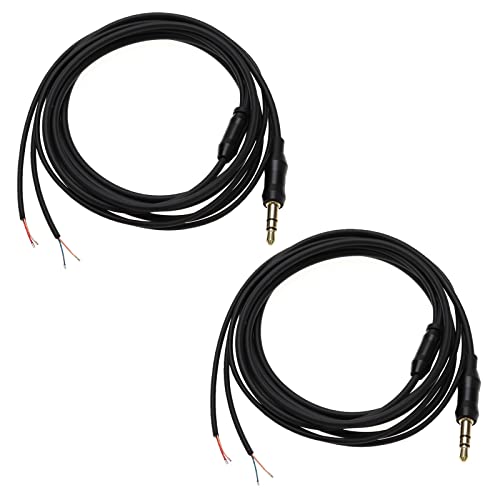 EMSea 2 Stück 3,5 mm Reparaturkabel Kopfhörer 3,5 mm Klinkenstecker Audio Kabel Elektrisches Zubehör für Audio-Ausrüstung TPE schwarz von EMSea