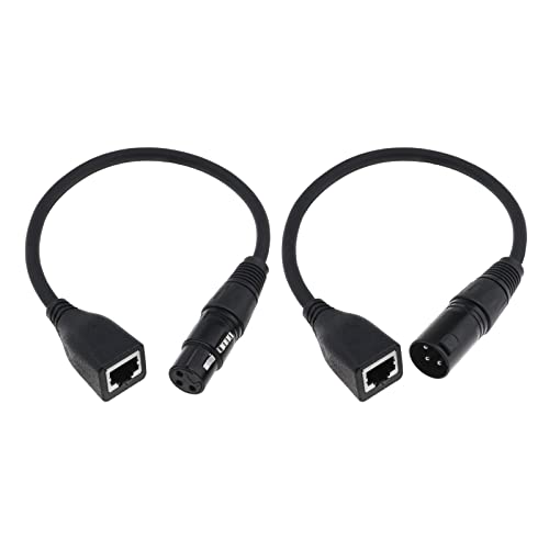 EMSea 2 stücke XLR 3 Pin Female & Male auf RJ45 Female Adapter Converter Verlängerungskabel Anschlusskabel XLR Adapterkabel LED Controller Converter Kabel 30CM von EMSea