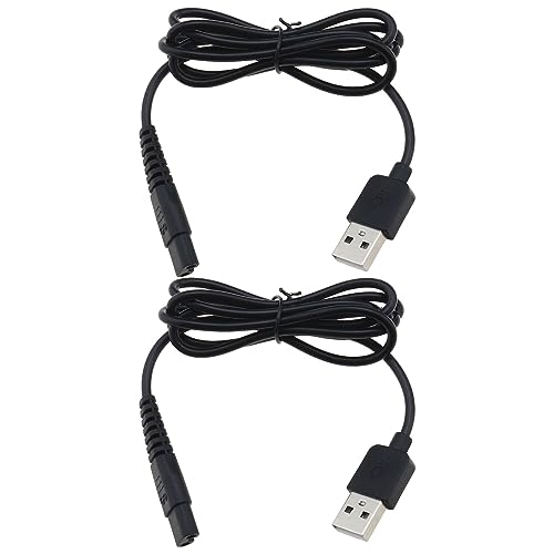 EMSea 2-teiliges USB-Rasierer Ladekabel Ersatz Kompatibel mit Xiaomi Mijia Elektrorasierer MJTXD01SKS Langlebiges Ladekabel 1m Schwarz von EMSea