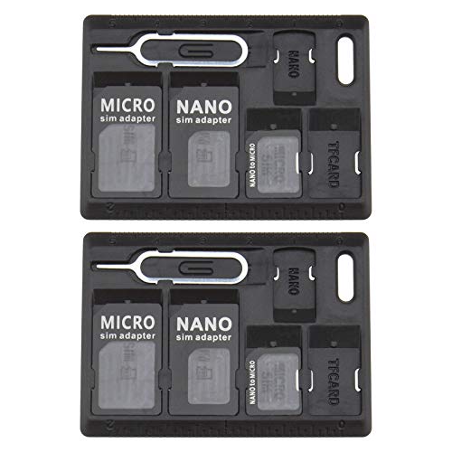 EMSea 2 x Speicherkarten für SIM-Kartenadapter, Konverter Micro Nano auf Micro Standard mit Auswurfstiften für Plattenöffner von EMSea