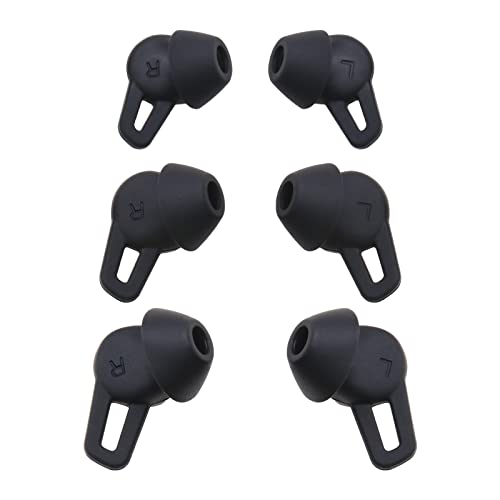 EMSea 3 Paar Ohrhörer-Abdeckung, weiche Silikon-Ohrstöpsel, Ersatz in Ear Tips kompatibel mit Huawei FreeLace Pro Ohrhörer S M L 3 Größen Schwarz von EMSea