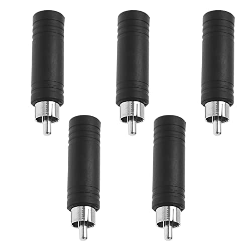 EMSea 5 x Cinch-Stecker auf 6,35 mm Mono-Klinken-Adapter, 6,35 mm Buchse auf Cinch-Stecker, Konverter für Lautsprecher, Mono-Kanal, Mikrofon-Anschluss von EMSea