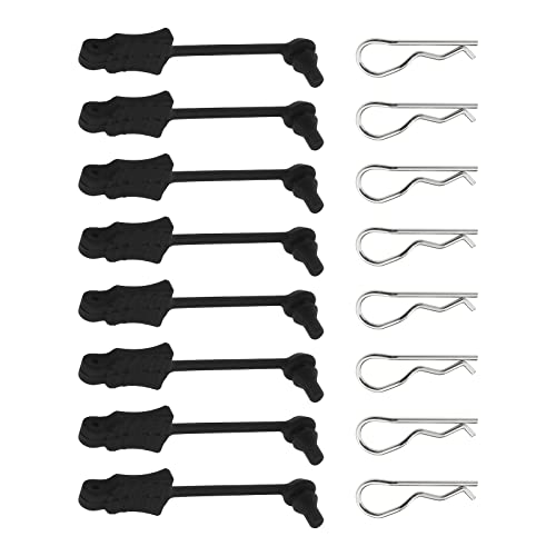 EMSea 8 Set RC-Körperclips Gebogen Federnd R-Stifte Körperclip-Halterungen Körperclips Zubehör Kompatibel mit 1/8 1/10 RC-Automodellen aus Kunststoff Und Metall von EMSea
