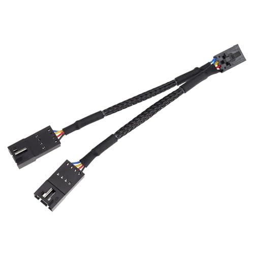 EMSea Lüfter Hub Splitter Adapterkabel 4P-Buchse auf Doppelten 4P Stecker Lüfter Hub Kabel Kompatibel mit Corsair Lighting Node Pro Commander Pro Core auf Standard-ARGB 3-polig von EMSea