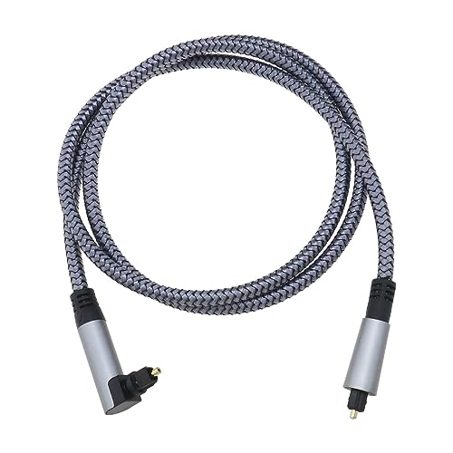 EMSea Optisches Audiokabel, 90 Grad, rechtwinklig, 360 Grad, frei drehbarer Stecker, Toslink-Kabel, Nylon, geflochten, Digital-Audio, optische Faser, Stecker auf Stecker, 1 m von EMSea