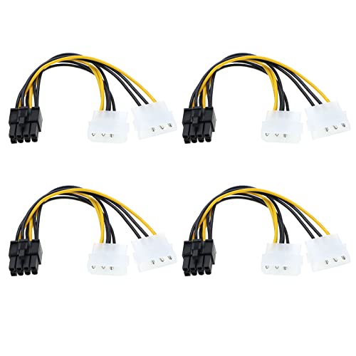 Stromkabel PCIe 8-polig auf Dual 4-polig für Grafikkarte, Netzadapter, Stromverteiler, kompatibel mit ASRock 17 cm, 22 AWG, 4 Stück von EMSea