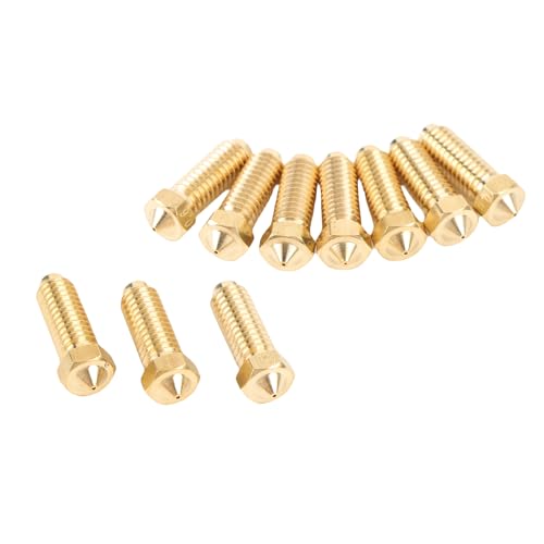 1 X Extruder -Düsen, 10pcs Messingdüsenersatz für Kobra 3 Combo 3D -Drucker Hotend Düsenkit, Kompatibel mit den Meisten FDM -Druckern, 1,75 Mm Filamenteingang, CNC Verarbeitet (0,6 mm) von EMUKOEP