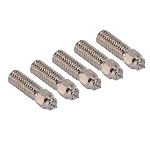 5pcs 1,75 Mm Bimetal Meine Düse für 3D -Drucker, Ultra -verhärteter Stahl mit CUCRZR, Hochgeschwindigkeitsdruck von Bis zu 600 Mm/s, Kompatibel mit PLA, ABS, PETG, Nylon, (0,4 mm) von EMUKOEP