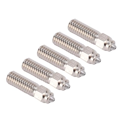 5pcs 1,75 Mm Bimetal Meine Düse für 3D -Drucker, Ultra -verhärteter Stahl mit CUCRZR, Hochgeschwindigkeitsdruck von Bis zu 600 Mm/s, Kompatibel mit PLA, ABS, PETG, Nylon, (0,6 mm) von EMUKOEP