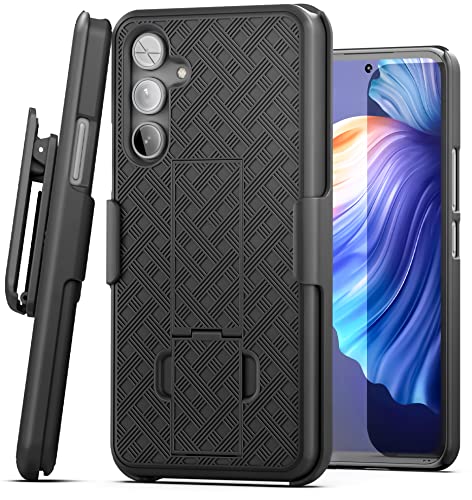 DuraClip für Samsung Galaxy A54 5G Gürteltasche mit Holsterclip und Ständer (mattschwarz) (A54 5G) von ENCASED