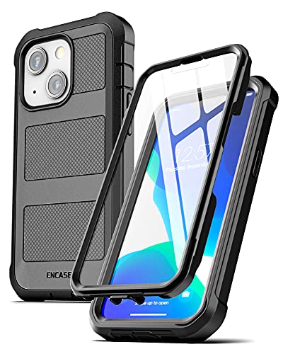 ENCASED FalconShield Hülle für iPhone 13 Mini – Schutzhülle Handyhülle Stoßfest Case Mit eingebauter Displayschutz (schwarz) von ENCASED