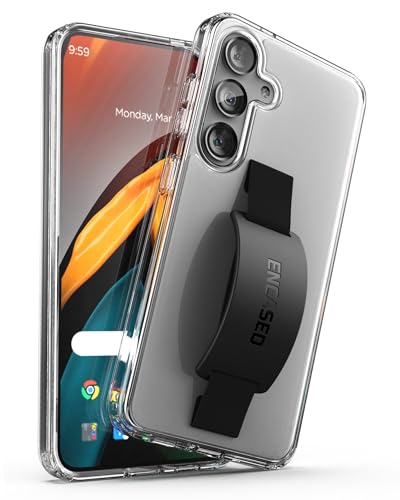 ENCASED Loop Case, entworfen für Samsung Galaxy S24 Hülle mit Band, Handschlaufe, Griff Cover mit Handyhalter (kristallklar) HS39850 von ENCASED
