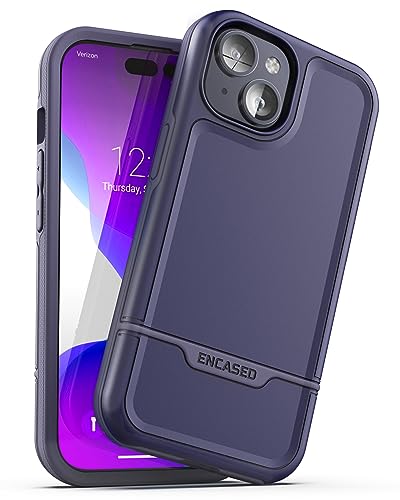 ENCASED Rebel Armor Schutzhülle für iPhone 15, strapazierfähig, Violett (Royal Grape) von ENCASED