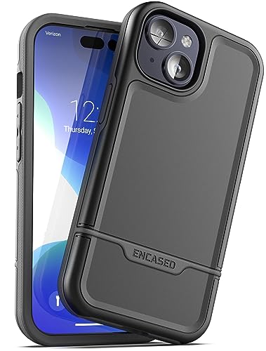 ENCASED Rebel Hülle für iPhone 15 – Robuste Schutzhülle in Schwerer Ausführung (Schwarz) von ENCASED