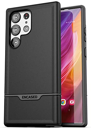 ENCASED Rebel Series - Designed for Samsung Galaxy S23 Ultra Case [Shockproof] Military Grade Protective Phone Case, Black (S23-ULTRA 6.8 inch) von ENCASED