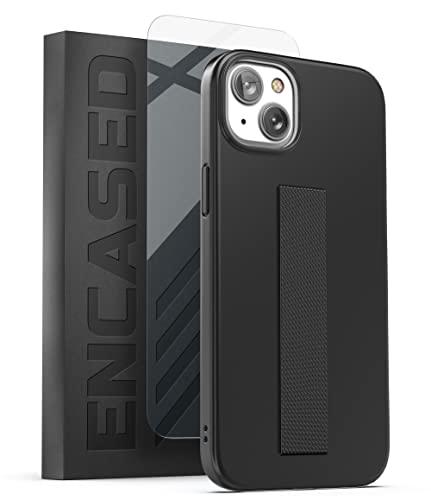 Encased Schutzhülle für iPhone 14, mit Handschlaufe, Fingerschlaufe und gehärteter Displayschutzfolie, Schwarz Encased Schutzhülle für iPhone 14, mit Handschlaufe, Fingerschlaufe und gehärteter Displayschutzfolie, Schwarz von ENCASED