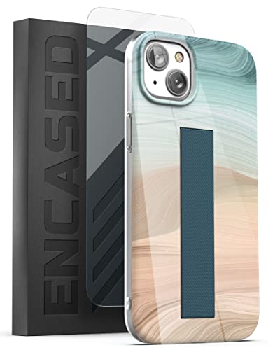 ENCASED Schutzhülle mit Fingerschlaufe, entworfen für iPhone 14, mit Handschlaufe, Handyhalterung und Displayschutzfolie (Beach Vibes) von ENCASED