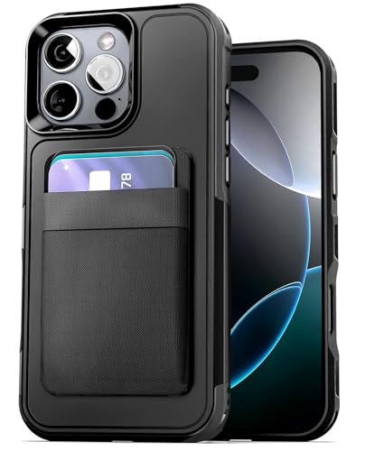 ENCASED Wallet Case für iPhone 16 Pro mit Kartenhalter, Ultra-schützende Handyhülle mit abnehmbarer magnetischer Brieftasche (kompatibel mit MagSafe) (iPhone 16 Pro), Schwarz von ENCASED