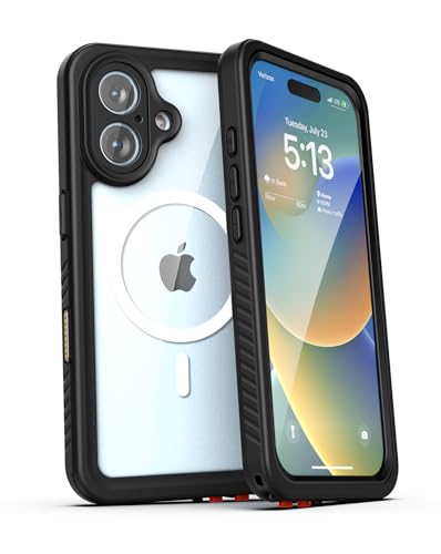 ENCASED Wasserdichte Hülle für iPhone 16 mit Kamerasteuerung Capture-Taste, Ganzkörperschutz mit integriertem Displayschutz (kompatibel mit MagSafe) Klar von ENCASED