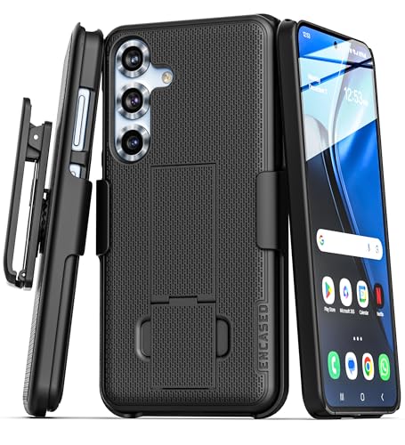 Encased DuraClip Schutzhülle mit Gürtelclip, kompatibel mit Samsung Galaxy S25, mit Handy-Holster und Ständer (S25) von ENCASED