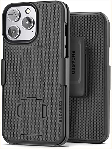 Encased Duraclip für iPhone 13 Pro Hülle mit Gürtelclip Holster Schutzhülle dünn handyhülle Case - Schwarz von ENCASED