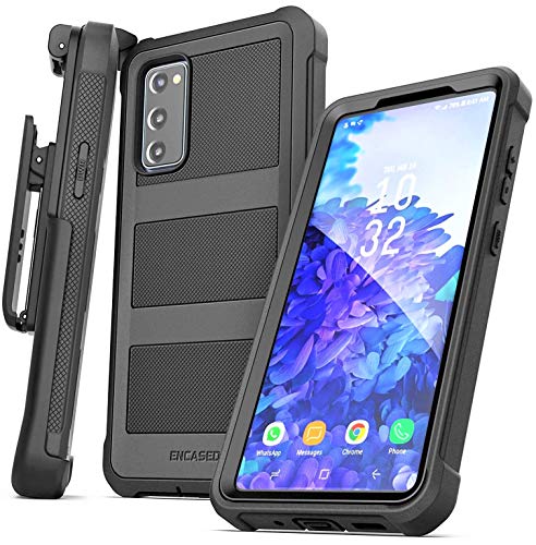 Encased Entworfen für Samsung Galaxy S20 FE Gürtelclip Hülle (Falcon) Full Body Schutzhülle Handytasche mit Holster (schwarz) von ENCASED