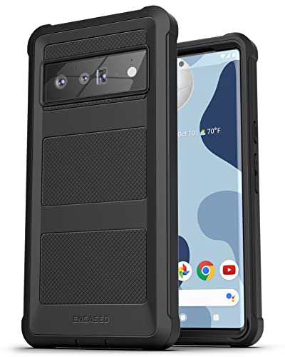 Encased Falcon Armor Hülle für Google Pixel 6 Pro – Ganzkörper Schutzhülle Handyhülle Stoßfest Case (schwarz) von ENCASED