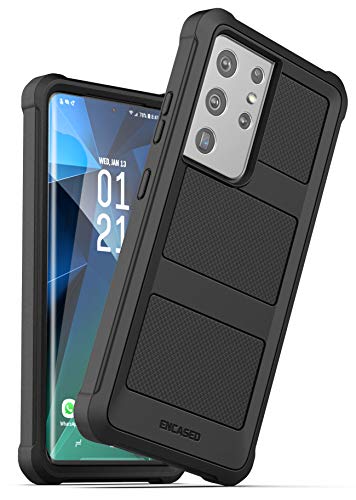 Encased Falcon Armor Hülle für Samsung Galaxy S21 Ultra – Schutzhülle Handyhülle Stoßfest Case (schwarz) von ENCASED