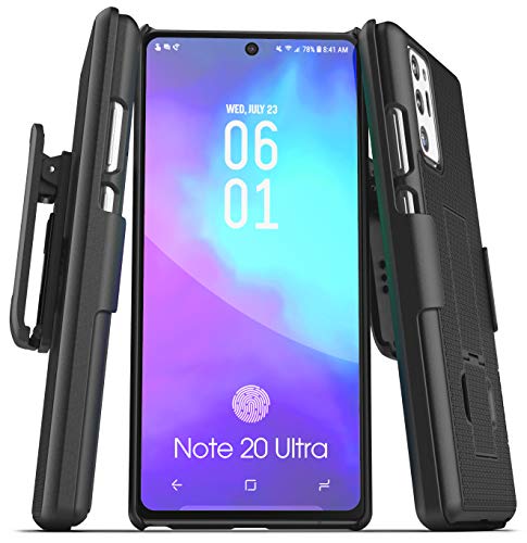 Encased Galaxy Note 20 Ultra Gürtelclip Schutzhülle (2020 DuraClip) Slim Cover mit Holster für Samsung Note 20 Ultra Phone – Schwarz von ENCASED