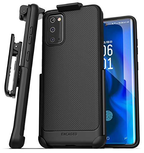 Encased Galaxy S20 Gürtelclip Case (Thin Armor) Slim Grip Cover mit Holster (Samsung S20 6.2) Schwarz von ENCASED