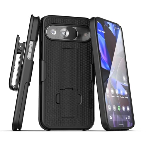 Encased Gürteltasche für Google Pixel 9/9 Pro (6,3 Zoll) mit Holsterclip und Ständer (DuraClip-Serie) von ENCASED