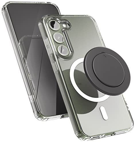 Encased Magnetische Hülle und Griffigkeit, entworfen für Samsung Galaxy S23 Plus, transparente Schutzhülle mit abnehmbarem Handyhalter und Ständer (S23 Plus 6,6 Zoll 2023), kompatibel mit MagSafe von ENCASED